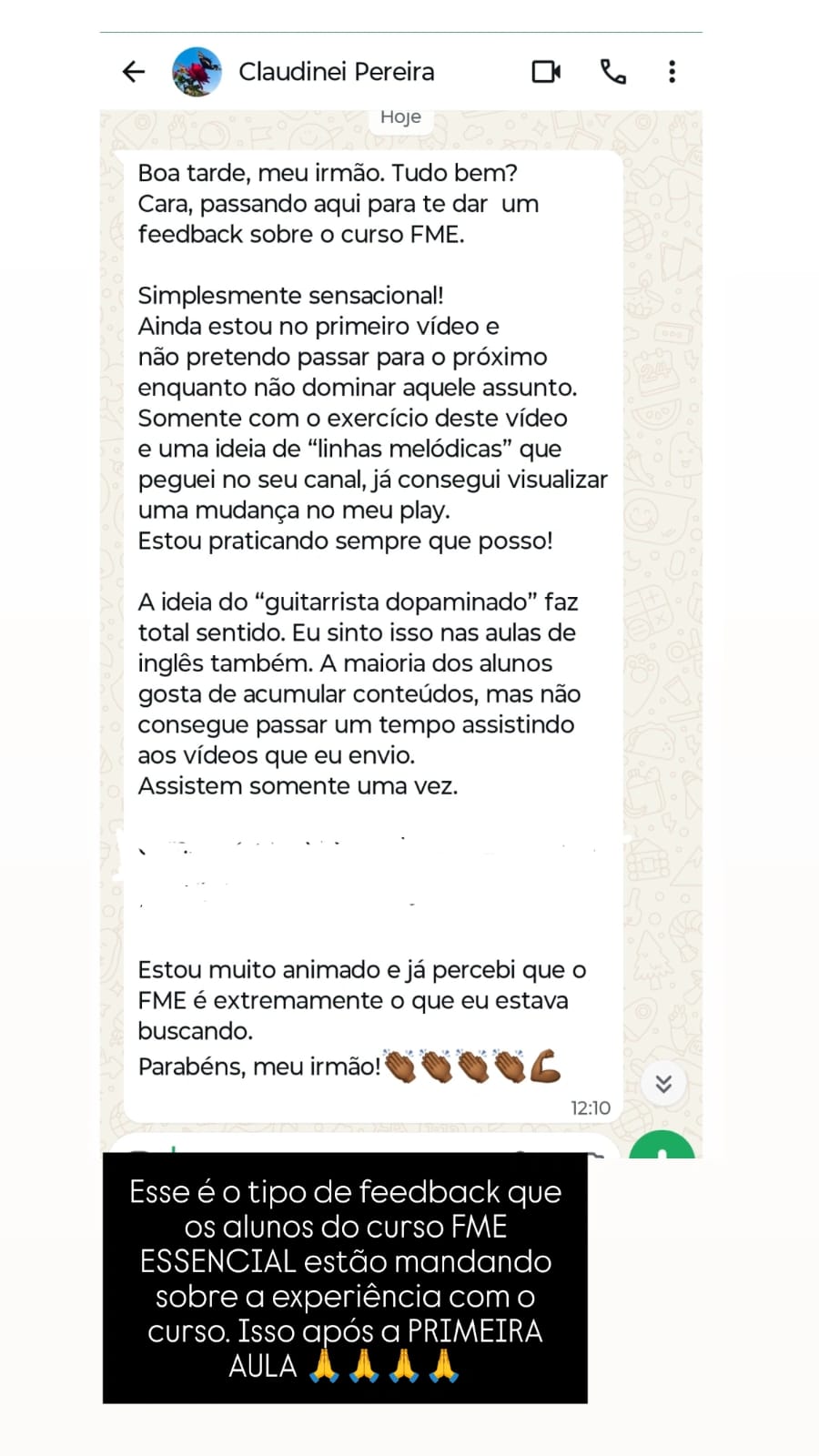 Depoimento Claudinei Pereira — Simplesmente sensacional! O FME é extremamente o que eu estava buscando.