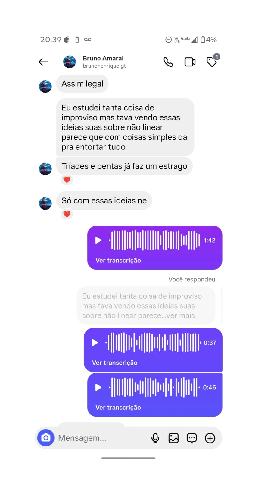 Depoimento Bruno Amaral — Tríades e pentas já fazem um estrago.